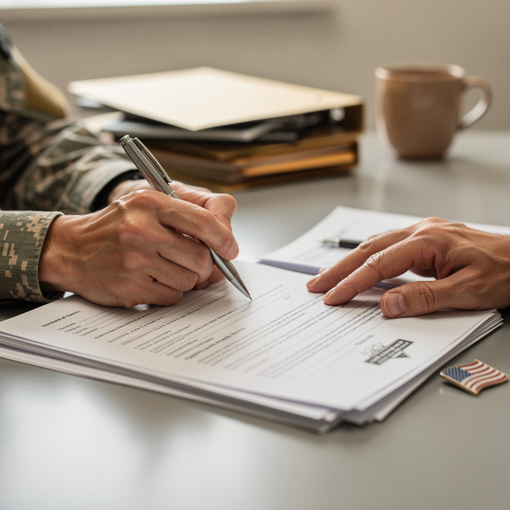 Veterans United Home Loans of San Diego expert discussing VA loan options with a military veteran client