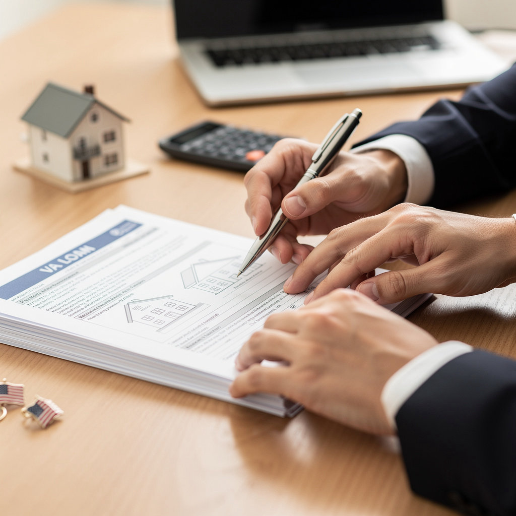 Veterans United Home Loans of San Diego VA loan experts consulting with a military client in their local office